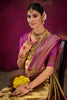 Royal Gold Magenta Kanjivaram Silk Saree with Traditional Zari Border