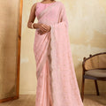 Pink Designer Saree Embroidery Sequins Georgette Saree