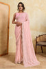 Pink Designer Saree Embroidery Sequins Georgette Saree