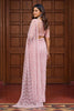 Pink Sequins Embroidered Net Saree with Designer Blouse