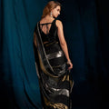 Black Silk Saree with Gold Silver Zari Designer Party Wear Saree