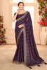 Purple Embroidered Designer Saree with Sequins Work Heavy Border