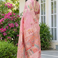 Peach Pink Banarasi Silk Saree with Rich Woven Zari Pallu