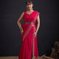 Red Designer Saree with Heavy Embroidered Border