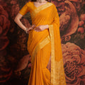 Mustard Yellow Banarasi Silk Saree with Rich Golden Zari Weaving