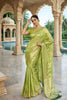 Green Silk Saree with Gold Zari Floral Weaving Traditional Wear Saree