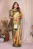 Mustard Yellow And Green with Rich Zari Banarasi Silk Saree Festive Wear