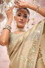 Champagne Gold Silk Saree with Shimmering Embroidered Border