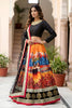 Designer Black Art Silk Digital Printed Lehenga Choli with Soft Net Dupatta