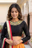 Designer Black Art Silk Digital Printed Lehenga Choli with Soft Net Dupatta