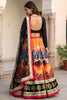 Designer Black Art Silk Digital Printed Lehenga Choli with Soft Net Dupatta