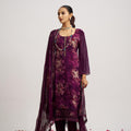 Elegant Purple Organza Embroidered Salwar Suit with Dupatta