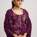 Elegant Purple Organza Embroidered Salwar Suit with Dupatta