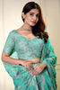 Wonderful Blue Floral Printed Lehenga Choli with Mirror Work and Matching Dupatta for Wedding