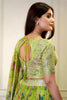 Elegant Lime Yellow Floral Printed Lehenga Choli with Mirror Work and Matching Dupatta for Wedding