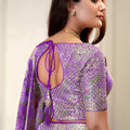 Superb Purple Floral Printed Lehenga Choli with Mirror Work and Matching Dupatta for Wedding