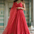 Lovely Pink Georgette Embroidered Lehenga Choli with Designer Dupatta for Women