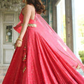 Lovely Pink Georgette Embroidered Lehenga Choli with Designer Dupatta for Women
