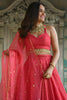 Lovely Pink Georgette Embroidered Lehenga Choli with Designer Dupatta for Women