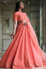 Elegant Peach Georgette Embroidered Lehenga Choli with Designer Dupatta for Women