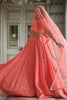 Elegant Peach Georgette Embroidered Lehenga Choli with Designer Dupatta for Women