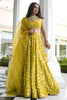 Stylish Yellow Georgette Embroidered Lehenga Choli with Designer Dupatta for Women