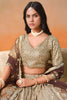 Fantastic Brown Georgette Embroidered Lehenga Choli with Soft Net Dupatta for Women