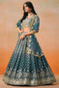 Stunning Dove Blue Georgette Embroidered Lehenga Choli with Soft Net Dupatta