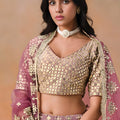 Elegant Maroon Georgette Embroidered Lehenga Choli with Soft Net Dupatta