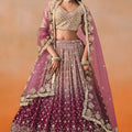 Elegant Maroon Georgette Embroidered Lehenga Choli with Soft Net Dupatta