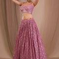 Stunning Dusty Pink Georgette Embroidered Lehenga Choli with Designer Dupatta for Women