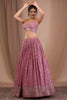 Stunning Dusty Pink Georgette Embroidered Lehenga Choli with Designer Dupatta for Women