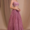 Stunning Dusty Pink Georgette Embroidered Lehenga Choli with Designer Dupatta for Women