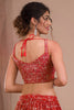 Graceful Red Georgette Embroidered Lehenga Choli with Designer Dupatta for Women