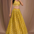 Trendy Yellow Georgette Embroidered Lehenga Choli with Designer Dupatta for Women