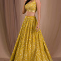 Trendy Yellow Georgette Embroidered Lehenga Choli with Designer Dupatta for Women