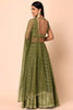 Glorious Olive Green Georgette Embroidered Lehenga Choli with Designer Dupatta for Women