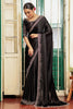 Designer Black Silk Saree with Heavy Embroidered Border Blouse Party Wear