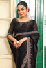 Designer Black Silk Saree with Heavy Embroidered Border Blouse Party Wear