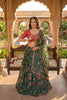 Designer Green Floral Printed Organza Lehenga Choli Set with Dupatta for Wedding