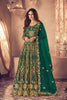 Graceful Green Heavy Embroidered Butterfly Net Semi-Stitched Anarkali Suit with Dupatta