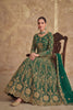 Graceful Green Heavy Embroidered Butterfly Net Semi-Stitched Anarkali Suit with Dupatta