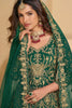 Graceful Green Heavy Embroidered Butterfly Net Semi-Stitched Anarkali Suit with Dupatta
