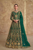 Graceful Green Heavy Embroidered Butterfly Net Semi-Stitched Anarkali Suit with Dupatta