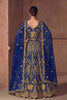 Luxurious Navy Blue Heavy Embroidered Butterfly Net Semi-Stitched Anarkali Suit with Dupatta