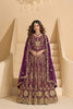 Festive Purple Heavy Embroidered Butterfly Net Semi-Stitched Anarkali Suit with Dupatta