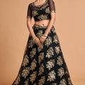 Elegant Black Soft Net Embroidered Party Wear Lehenga Choli with Dupatta