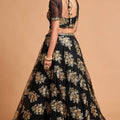 Elegant Black Soft Net Embroidered Party Wear Lehenga Choli with Dupatta