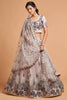 Designer Grey Soft Net Embroidered Wedding Lehenga Choli with Dupatta