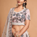 Designer Grey Soft Net Embroidered Wedding Lehenga Choli with Dupatta